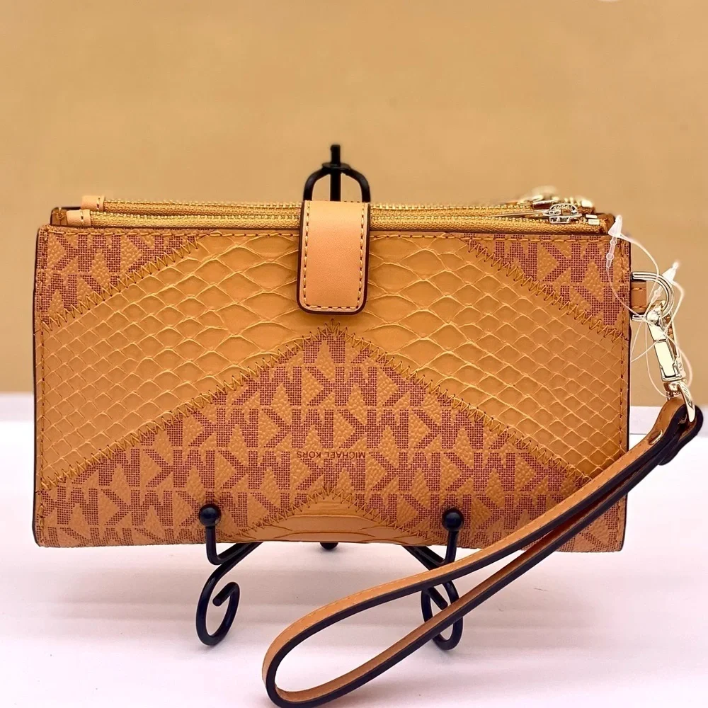 Michael Kors DoubleZip Wallet Wristlet Phone Case Cider Multi